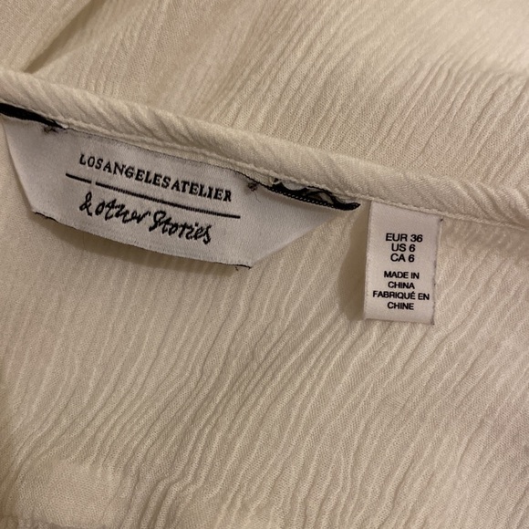 & Other Stories White Blouse with Tie Detail. Size 6 - Picture 3 of 7